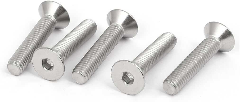 M5x25mm 316 Stainless Steel Countersunk Flat Head Hex Socket Cap Screw 5pcs