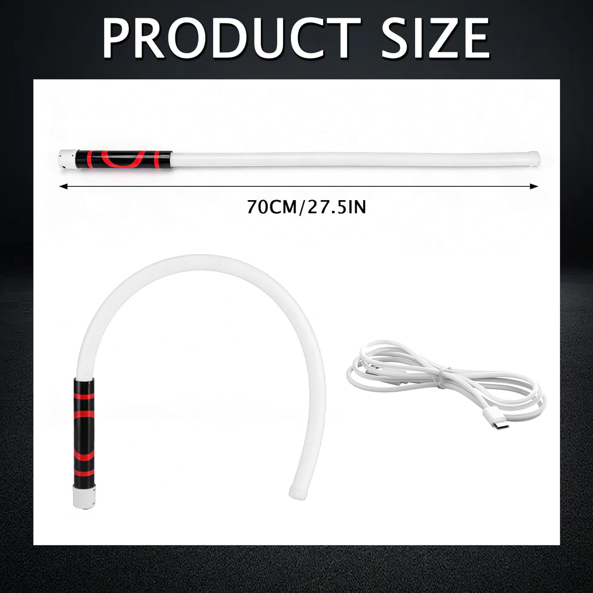 Lumină de lucru flexibilă LED, 30'' recarabilă, LED flash stick pliabil