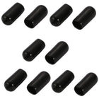 10Pcs 6mm Inner Dia PVC Flexible Vinyl End Cap Screw Thread Protector Black