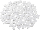 LinkMejor 500g/1.1LB Irregular Ceramics Mosaic Tiles, 1.3-2 cm Bulk Stained Ceramic Mosaic Pieces Stones Mosaic Kits for DIY Art Craft Projects Home Decor, White