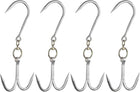 14.1'' Double Meat Hooks, 0.41'' Thickness Galvanized Swivel Meat Hook for Hanging Drying Smoking Meat Products, 4Pcs