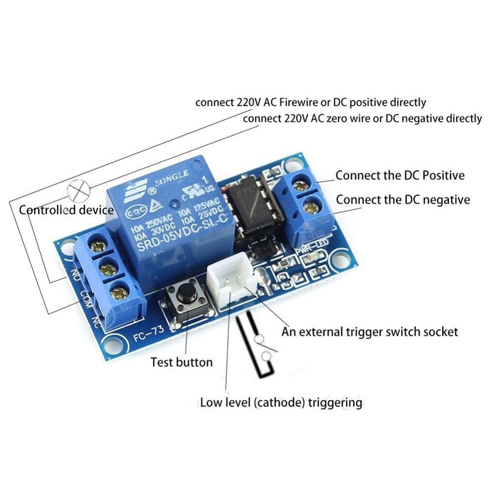 LinkMejor 5V 1 Channel Self Locking Bistable One Button Start/Stop Self-Locking Relay Module Relay Switch for MCU Control