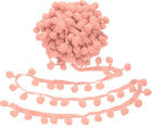6 Yards Pom Trim Ribbon, 1" Wide Pale Pink Pom Ball Fringe Trim Sewing Fringe Fabric Ribbon for DIY Crafts Curtain Clothes Pillow Home Decoration, 13mm