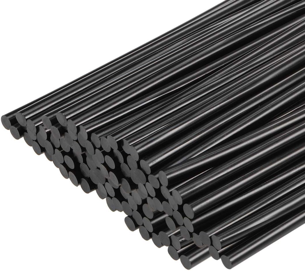 LinkMejor Mini Hot Glue Gun Sticks 4-inch x 0.27-inch for Glue Guns, Black 100pcs
