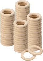 120Pcs Natural Wood Rings, 35mm/1.4inch Unfinished Smooth Macrame Circles Wooden Ring for Crafts DIY Projects Macrame Jewelry Pendant Making (6mm Thick)