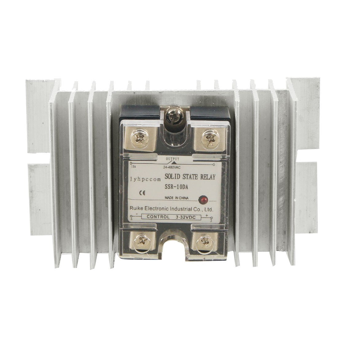 10A DC-AC 1Phase Solid State Relay SSR DC 3-32V AC 24-480V + Heat Sink