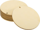 20Pcs 90mm(3.5inch) Unfinished Round Wooden Circles with Holes Round Wood Discs Hanging Tags for Crafts Project, DIY Decorations