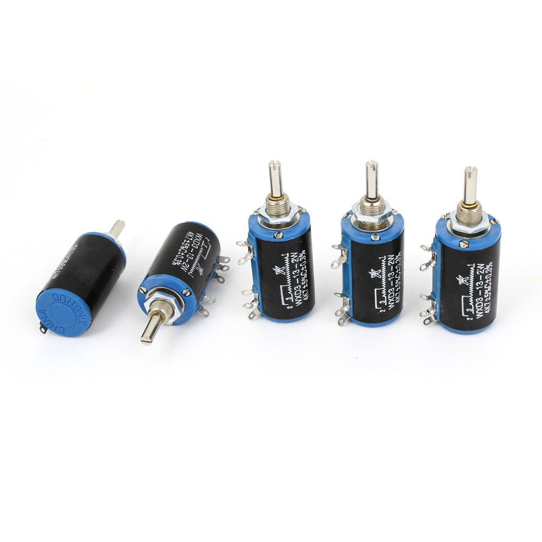 WXD3-13 4.7K ohm 2W 4 Pin Terminals Wire Wound Potentiometer 5 Pcs
