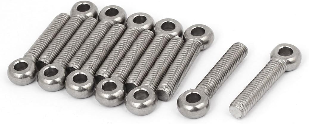 M8 x 40mm 304 Stainless Steel Machine Shoulder Lift Eye Bolt Rigging 12pcs