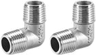 Stainless Steel 304 Cast Pipe Fitting 90 Degree Elbow 1/4 BSPT Male X 1/4 BSPT Male Thread 2pcs