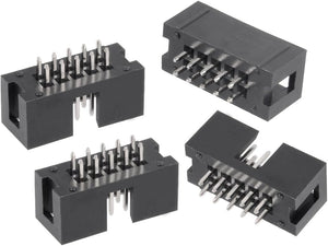 20Pcs 2.54mm 피치 2x3핀 더블 라인 스트레이트 박스 헤더 커넥터 PCB 보드 소켓 블랙