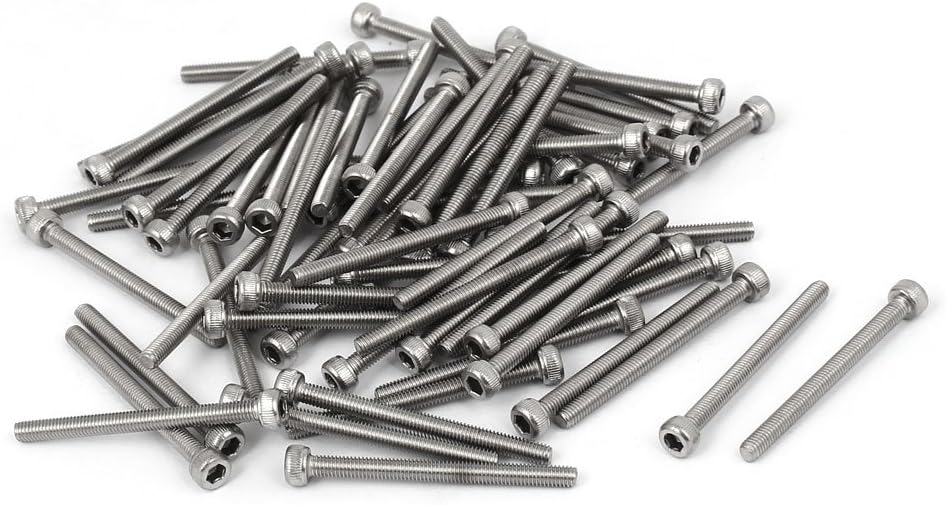 M3x35mm Thread 304 Stainless Steel Hex Socket Head Cap Screw Bolt DIN912 32pcs