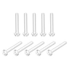 M6x50mm Plastic Phillips Bolts 30pcs PC Pan Head Machine Screws Transparent