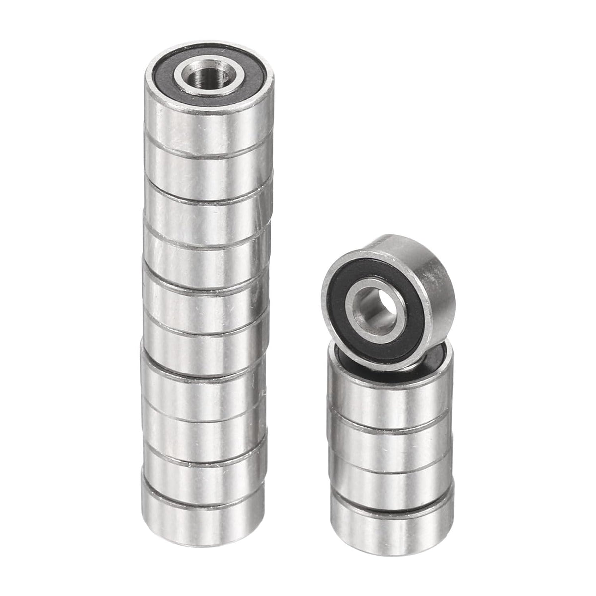 25pcs R2-2RS Deep Groove Ball Bearings 1/8" ID x 3/8" OD x 5/32" Height Miniature Bearings Double Rubber Shielded Chrome Steel Z1 Bearing for Engineering Machinery, ABEC1