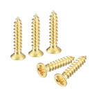 80Pcs Brass Wood Screws, M2 x 10mm Phillips Flat Head Self Tapping Screw Woodworking Screw for Door Hinges, Wooden Furniture, Home Appliances