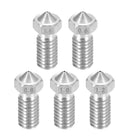 5pcs 3D Printer Nozzle,M6 Stainless Steel V5 V6 Nozzle 0.4mm,0.6mm,0.8mm,1mm,1.2mm,for 3D Printer Extruder 1.75mm Filament