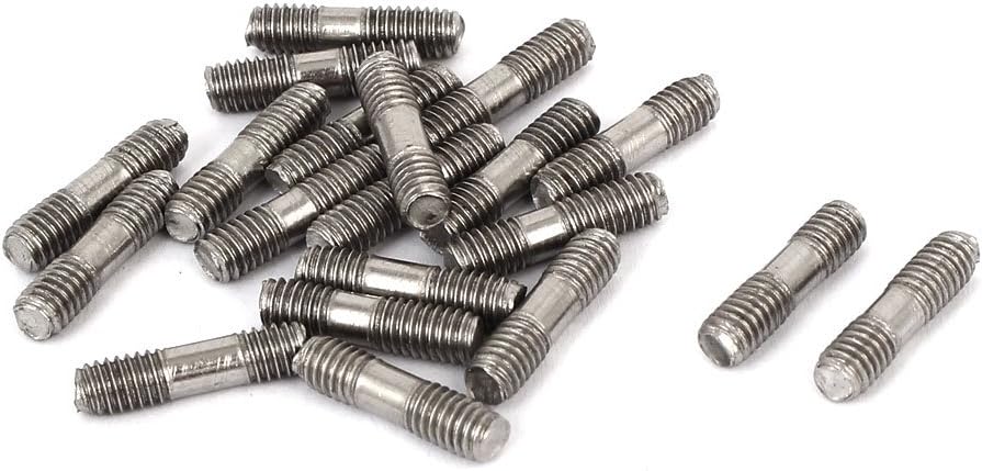 M4x16mm 304 Stainless Steel Double End Threaded Stud Screw Bolt 20pcs