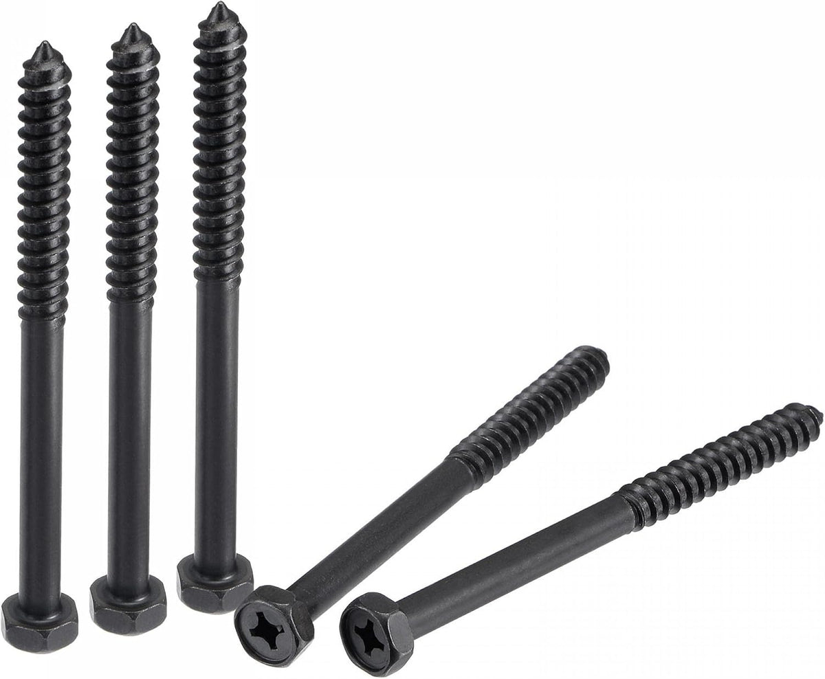 Hex Lag Screws 5/16" x 4" Carbon Steel Phillips Head Half Thread Self-Tapping Bolts for Deck Building or Joining Lumber 10pcs