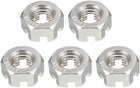 M10 x 1.5mm Pitch Hexagon Castle Nut, 304 Stainless Steel Slotted Hex Nuts, Pack of 5