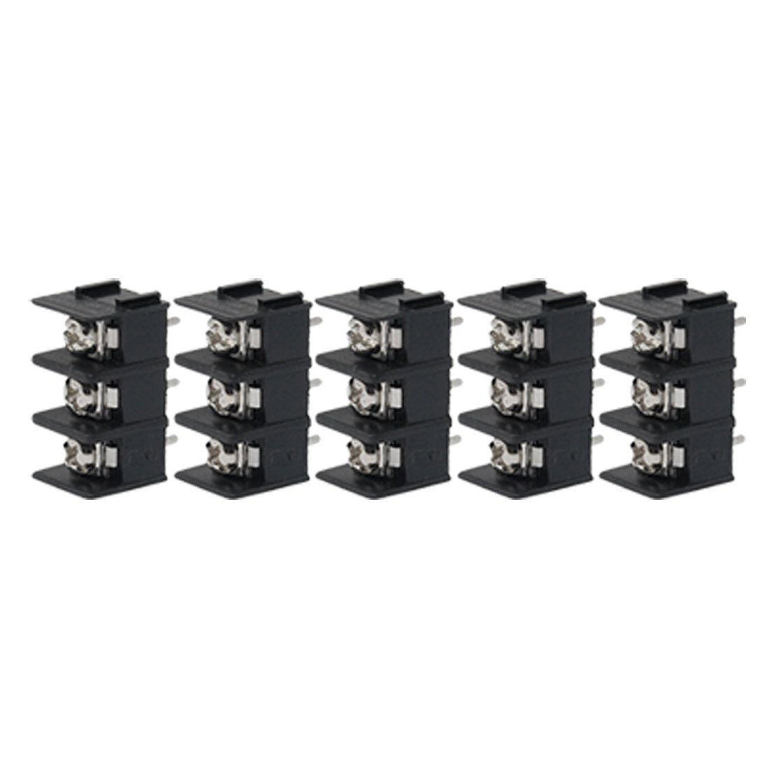 a11042200ux0015 5 Piece 7.62 mm Pitch 3P PCB Screw Terminal Block, Black, 20A