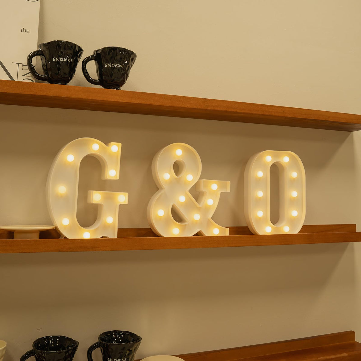 LinkMejor Rechargeable LED Letter Lights Sign Marquee Light Up Letters Sign for Night Light Wedding/Birthday Party Christmas Lamp Home Bar Decoration (G)