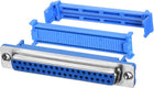 IDC D-Sub Ribbon Cable Connector 37-pin 2-Row Female Socket IDC Crimp Port Terminal Breakout for Flat Ribbon Cable Blue