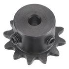 12 Tooth Roller Sprocket B Type, #25 Chain, Single Strand 1/4" Pitch, 5mm Bore Black Oxide C45 Carbon Steel with Set Screws for ISO 04C