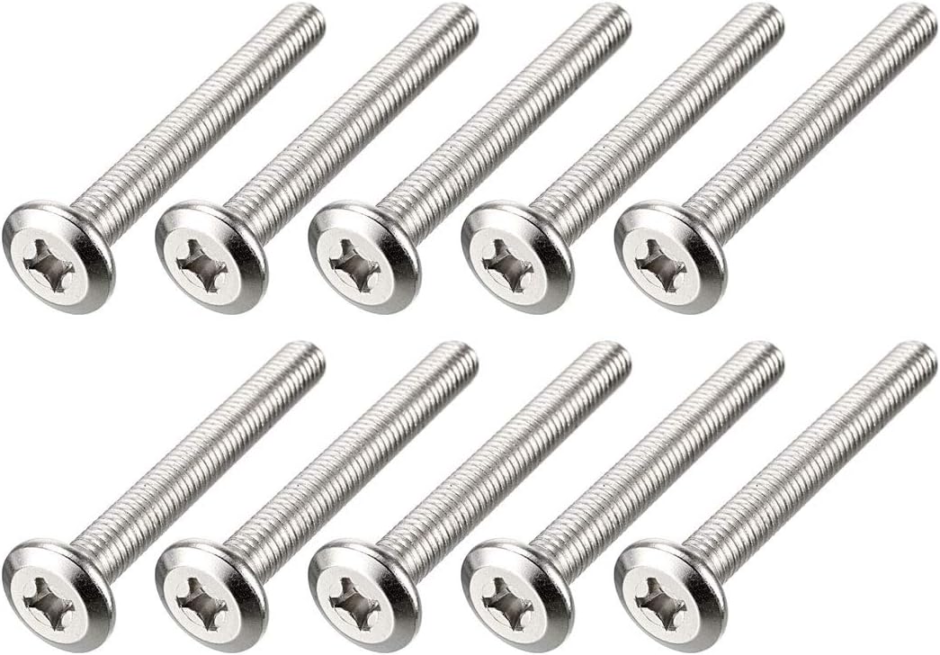 M6x50mm Phillips Head Screws Furniture Bolts Fastener Carbon Steel 10pcs