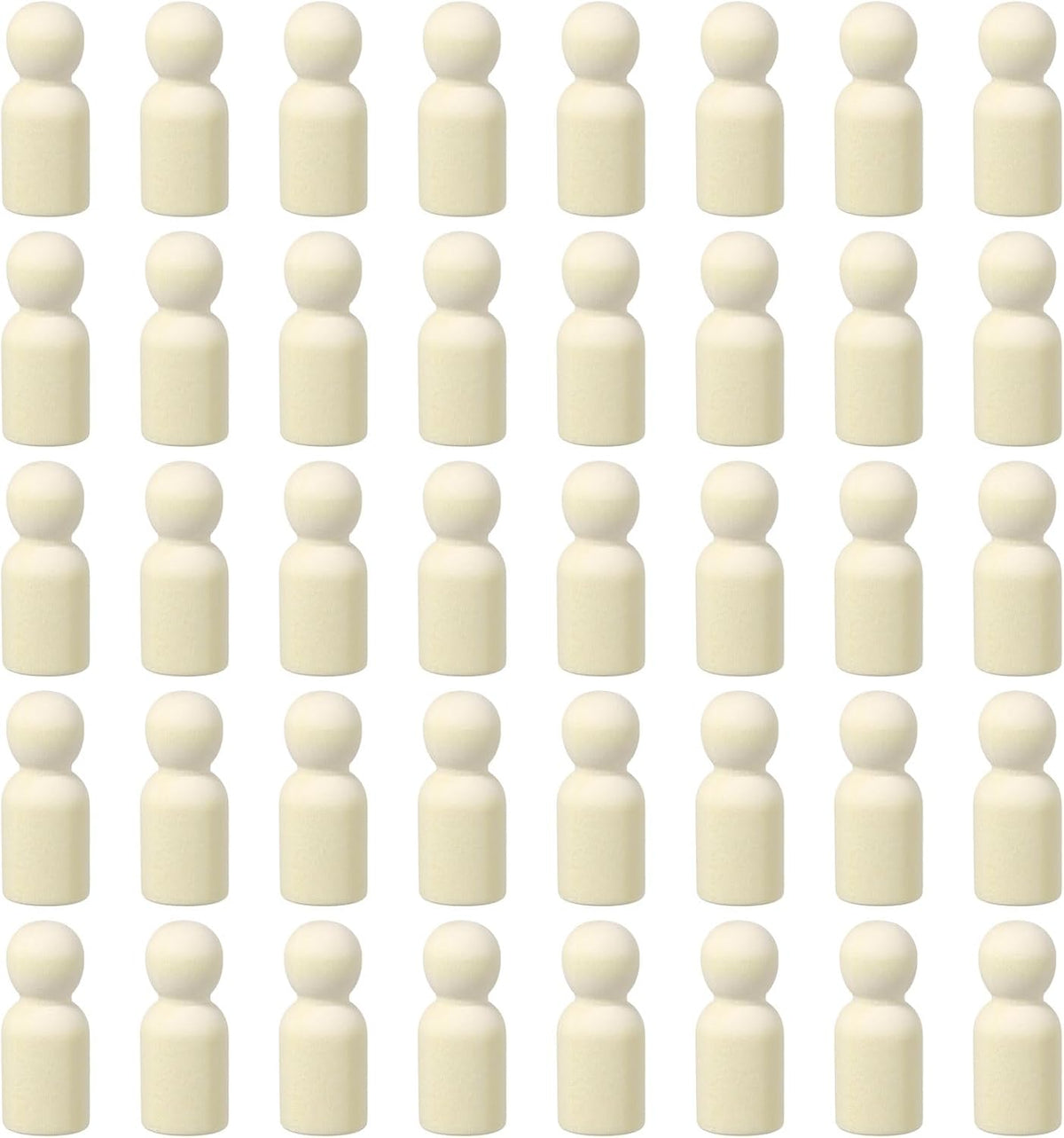 100 Pack Wood Peg, 1.5 Inch Girl-Shape Wooden Peg People, Unfinished Wooden Peg People Bodies Figures for DIY Art Craft Painting
