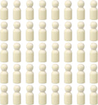 100 Pack Wood Peg, 1.5 Inch Girl-Shape Wooden Peg People, Unfinished Wooden Peg People Bodies Figures for DIY Art Craft Painting