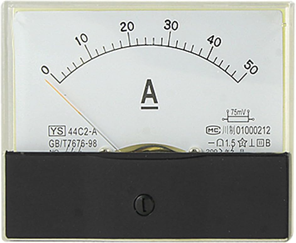 Analog Current Panel Meter DC 0-50A 44C2A Ammeter for Automotive Circuit Testing Charging Battery Ampere Tester Gauge Pack of 1