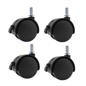 LinkMejor Swivel Caster Wheels 4 Pack 1.5 Inch Locking Casters with 6.25mm Diameter Straight-line Stem, Wheel Replacement for Plastic Furniture Drawer Carts, Boxes, Cabinets, Shelves with Reserved