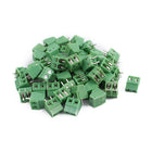 50Pcs KF128 AC300V 10A 2P 3.81mm Pitch Screw Type PCB Terminal Blocks Connector Green