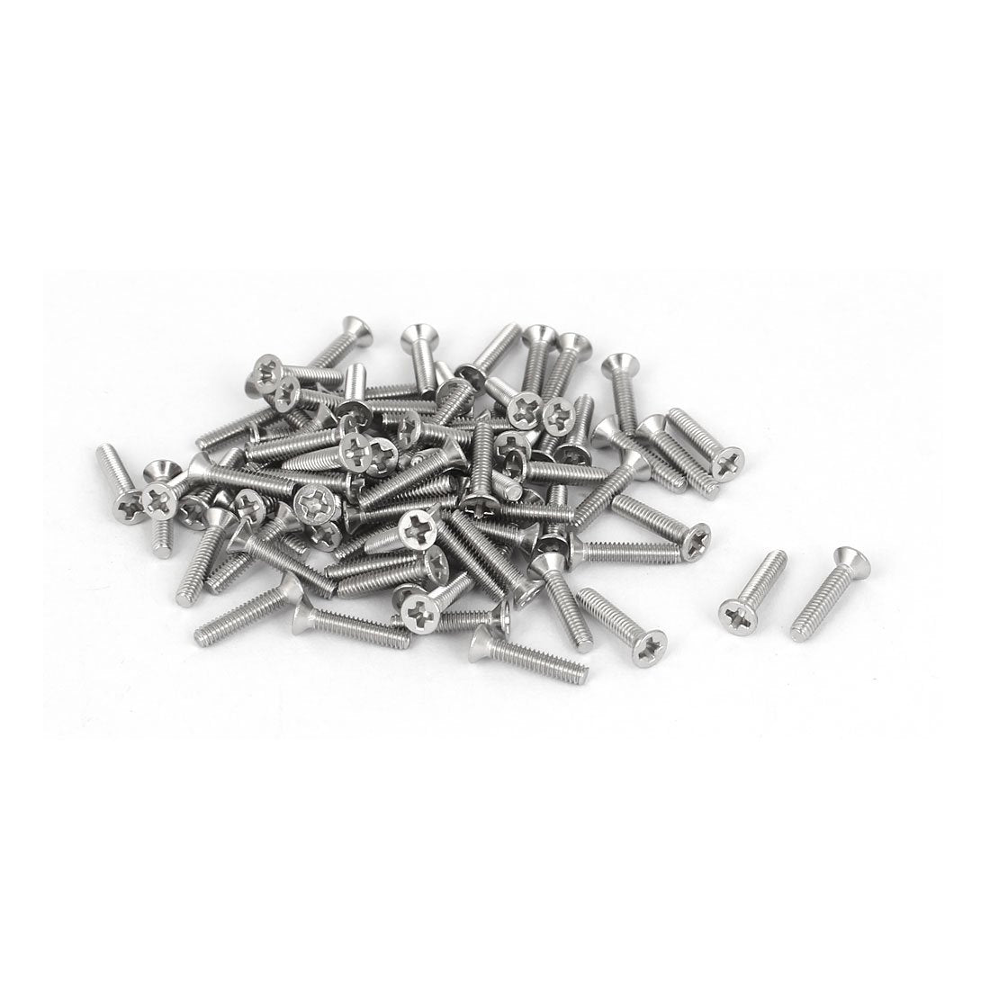 M2x10mm 316 Stainless Steel Flat Head Phillips Machine Screws Fasteners 80 Pcs
