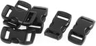 LinkMejor Plastic Backpack Replacement Side Release Buckle 11mm Strap Band 6 Pcs Black