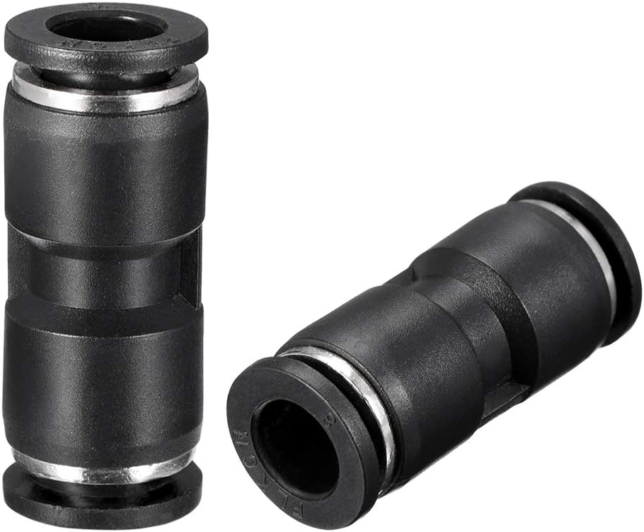 Plastic Straight Union Push to Connect Tube Fitting 8mm OD Push Fit Lock 8pcs