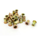 20 Pcs M6x15mm Flat Head Knurled Body Threaded Inserts Blind Rivet Nuts Nutserts