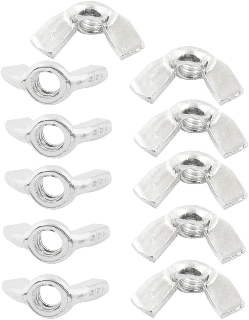 1/4 Inch Female Thread Wingnut Butterfly Wing Nut Silver Tone 11pcs