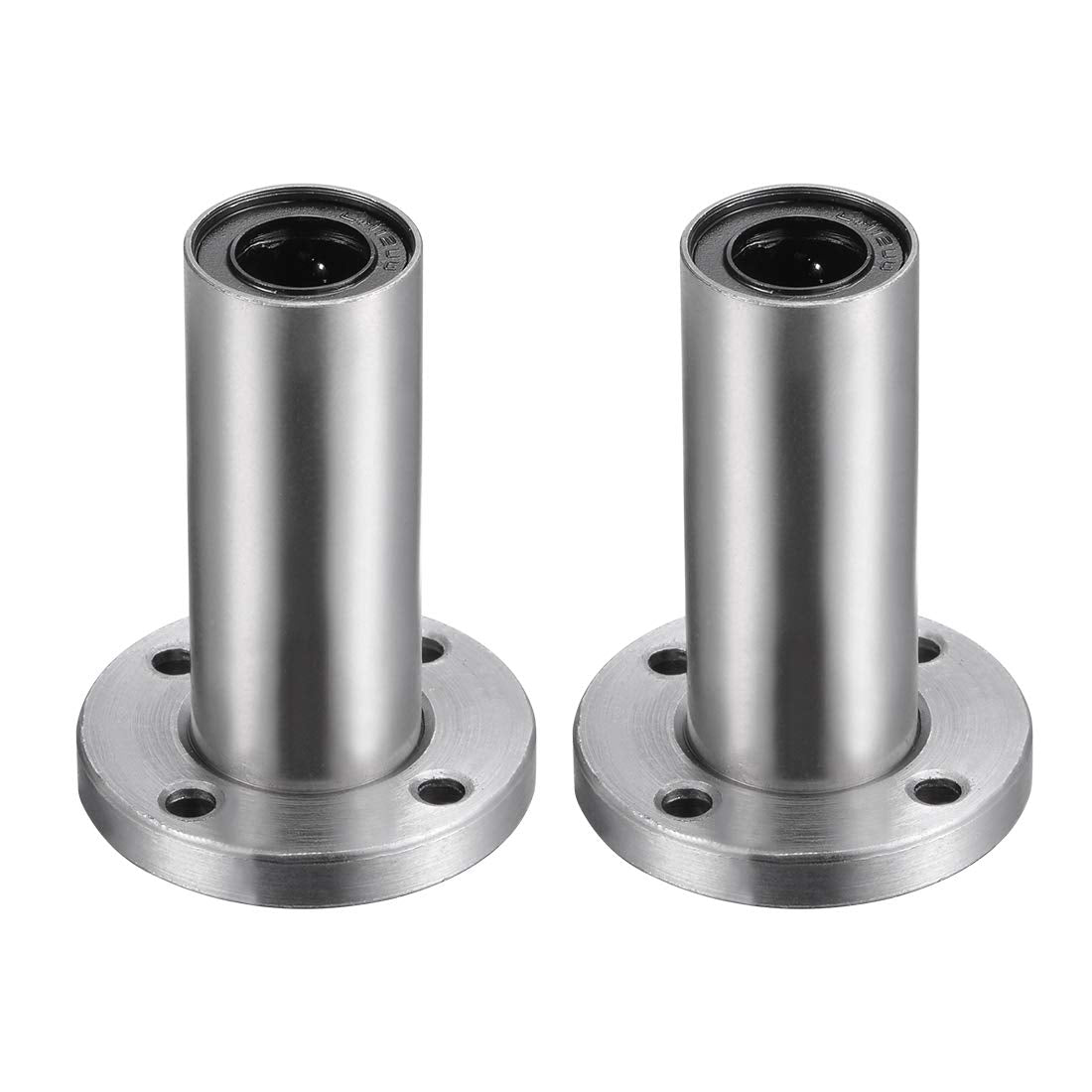 12mm Linear Ball Bearings LM12UU Extra Long Round Flange LMF12LUU, 12mm Bore, 21mm OD, 57mm Length 2pcs