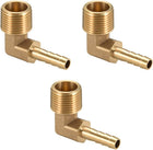 Brass Barb Hose Fitting, 90 Degree Elbow 6mm Barbed to 3/8 PT Male Pipe Adapter Connector 3pcs
