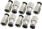 10 Pcs 1/4" PT Female Thread 6mm Push in Joint Pneumatic Quick Fittings