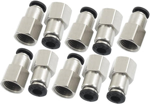 10 Pcs 1/4" PT Female Thread 6mm Push in Joint Pneumatic Quick Fittings