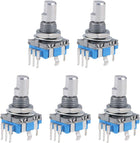 360 Degree Rotary Encoder Code Switch Digital Potentiometer 5 Pins 15mm D-Shaft 5Pcs