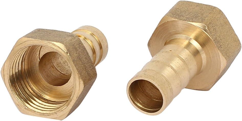 1/2PT Female Thread 12mm Hose Barb Brass Tubing Coupler Connector Fitting 2pcs