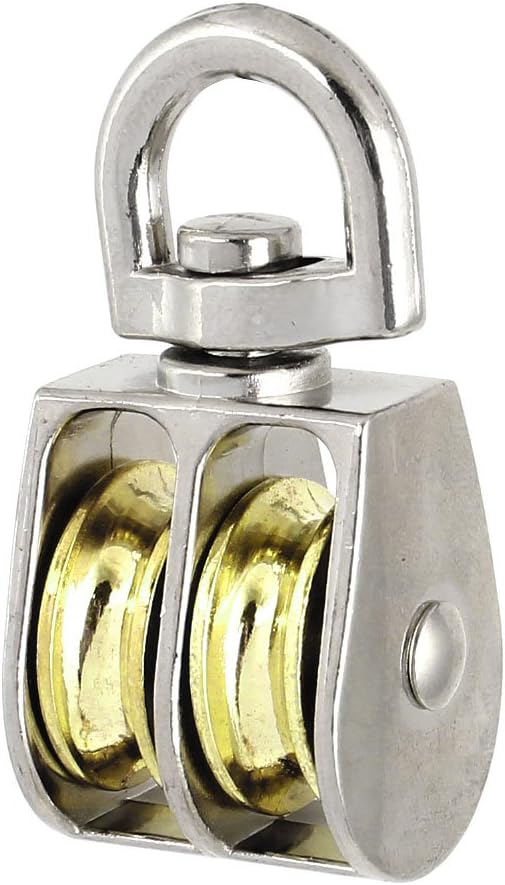 20mm Diameter Stainless Steel Double Sheave Swivel Eye Rope Pulley