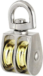 20mm Diameter Stainless Steel Double Sheave Swivel Eye Rope Pulley