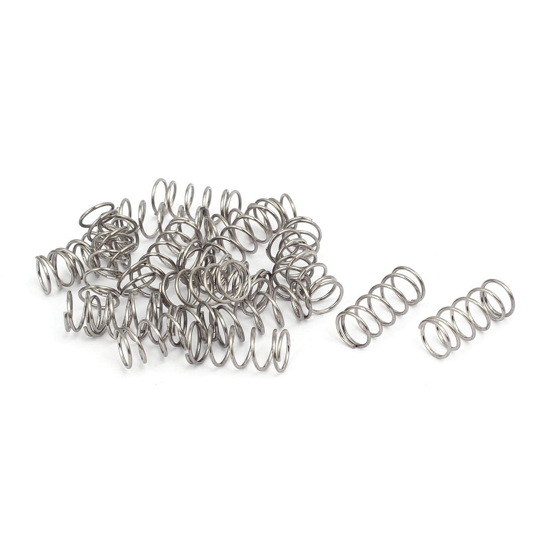 Compression Spring,304 Stainless Steel,9mm OD,0.8mm Wire Size,20mm Free Length,Silver Tone,20Pcs