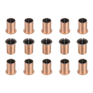 15Pcs Flanged Sleeve Bearings, 20mm Bore x 23mm OD x 35mm Length x 30mm, Sintered Bronze Wrapped Oilless Bushings
