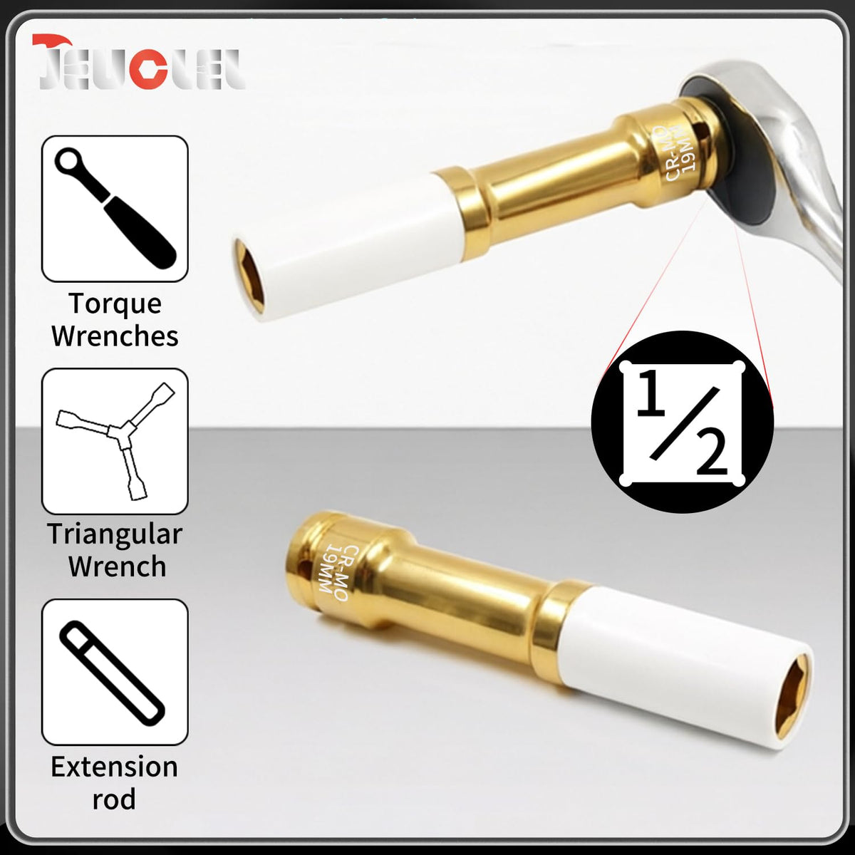 LinkMejor 19mm 1/2" Protezione Lunga Ruota Cuscinetto di Impatto, Rimuovi Bullone