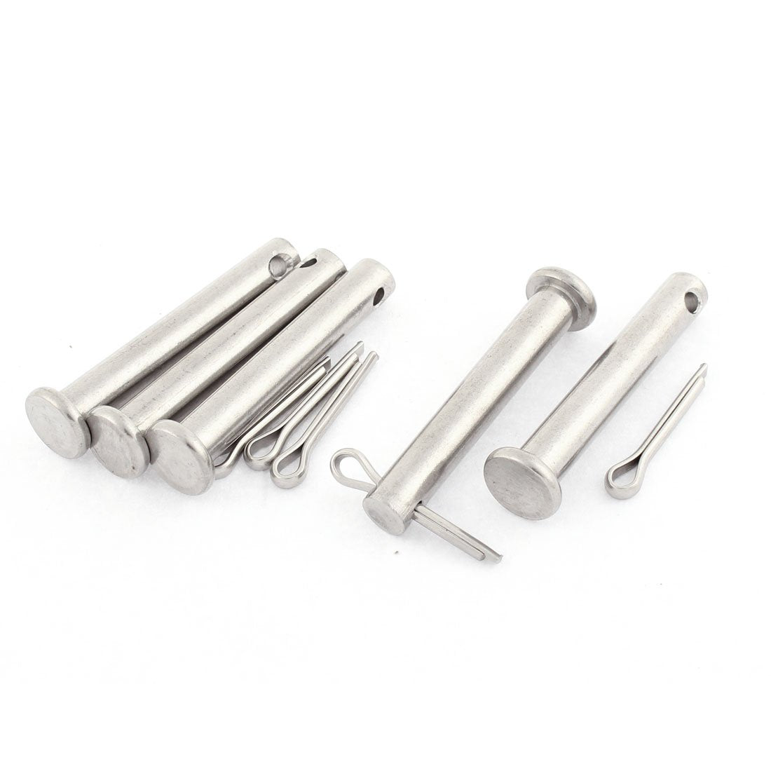 M8x50mm Flat Head 304 Stainless Steel Round Clevis Pins Fastener 5sets